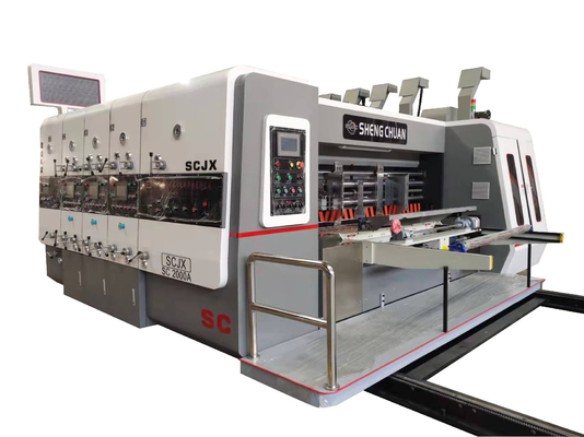 3 Renkli Slotting Die Cutting Corrugated Karton Karton Kutu Yapımı için Flexo Baskı Makinesi