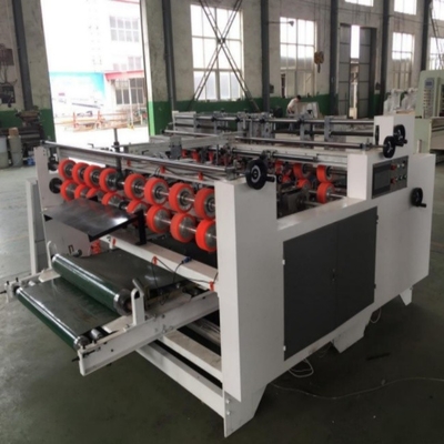 Yüksek Hızlı Yarım Otomatik Çift Parça Karton Gluer Makinesi PLC Merkezi Kontrol
