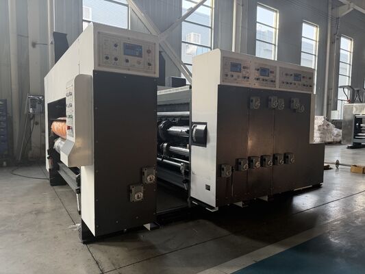 Hassas Baskı ve Yerleştirme için 100-130m / dak Hıza Sahip Otomatik Ön Kenar Beslemeli Oluklu Karton Flekso Baskı Makinesi