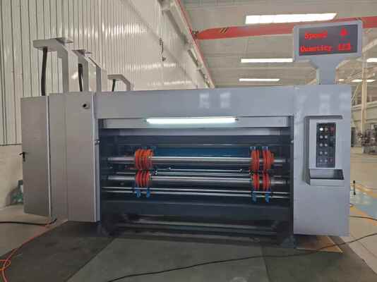 Hassas Baskı ve Yerleştirme için 100-130m / dak Hıza Sahip Otomatik Ön Kenar Beslemeli Oluklu Karton Flekso Baskı Makinesi