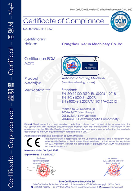 Çin Cangzhou Gerun Machinery Co.,Ltd Sertifikalar