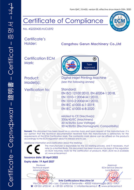 Çin Cangzhou Gerun Machinery Co.,Ltd Sertifikalar